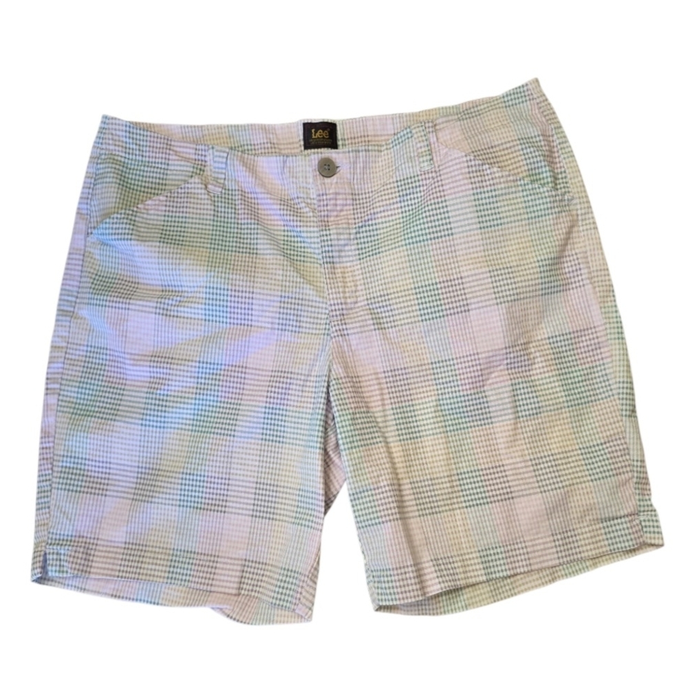 LEE Multicolor Plaid Women's Bermuda Shorts Sz 18
